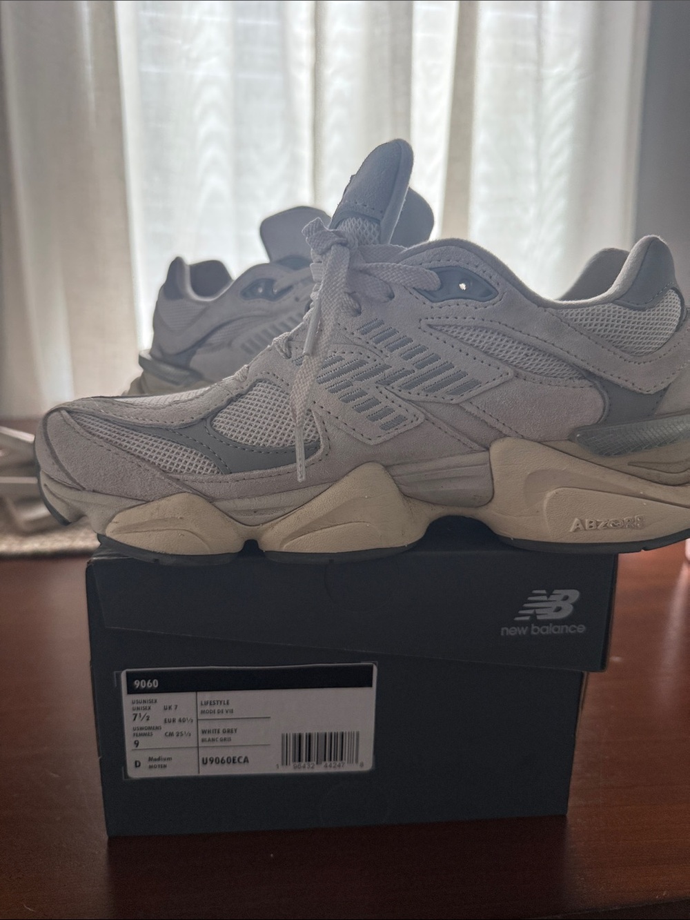Free People New Balance 9060 Off-White and Light Gray Sneakers. Sold out!